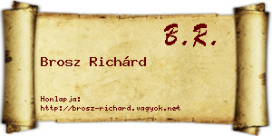 Brosz Richárd névjegykártya