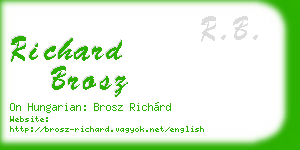 richard brosz business card