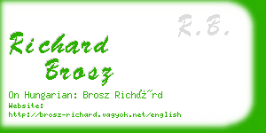 richard brosz business card
